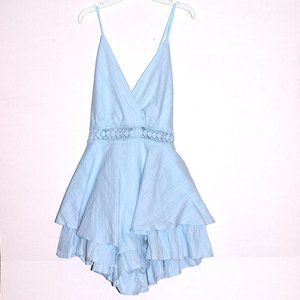 New With Tag Beautiful Baby Blue Simplee Romper Dress Size Medium